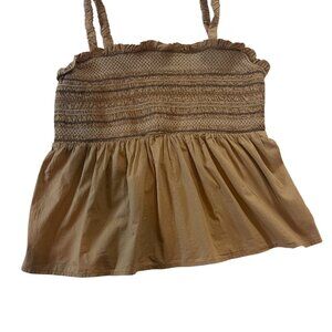 Casual women's tank top with elastic at the bust. Color: Wrapping paper EMB.